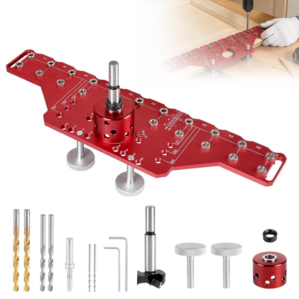 Lochreihen Bohrschablone 2 in 1 Regalstiftvorrichtung, Bohrerführungen Bohrschablone, Hardware-Bohrschablone für Heimwerker, DIY-Holzbearbeitungswerkzeug