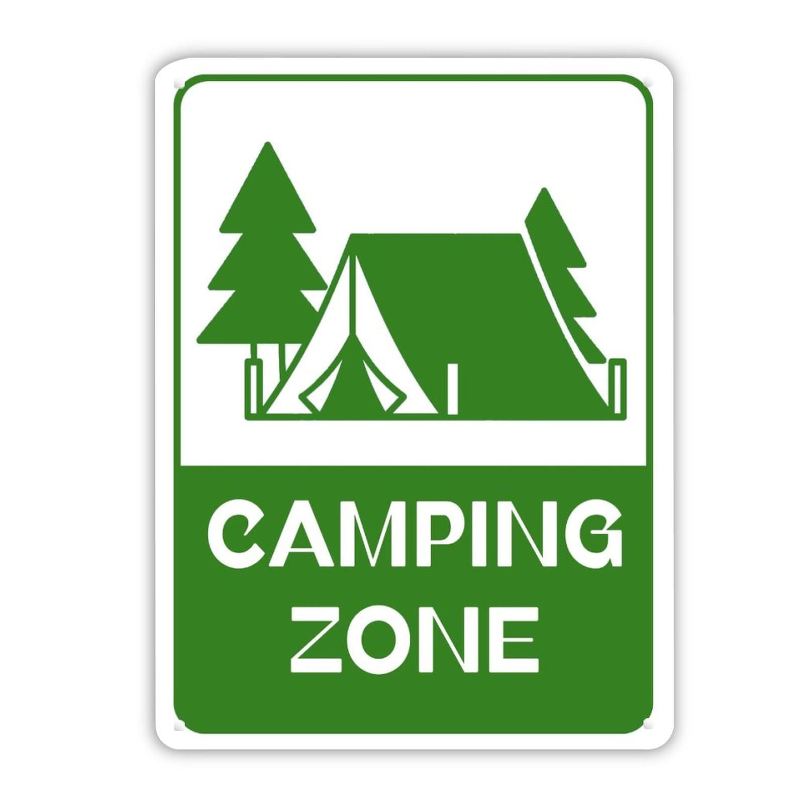 Panneau d'avertissement en étain de camping outdoor 40x30 cm