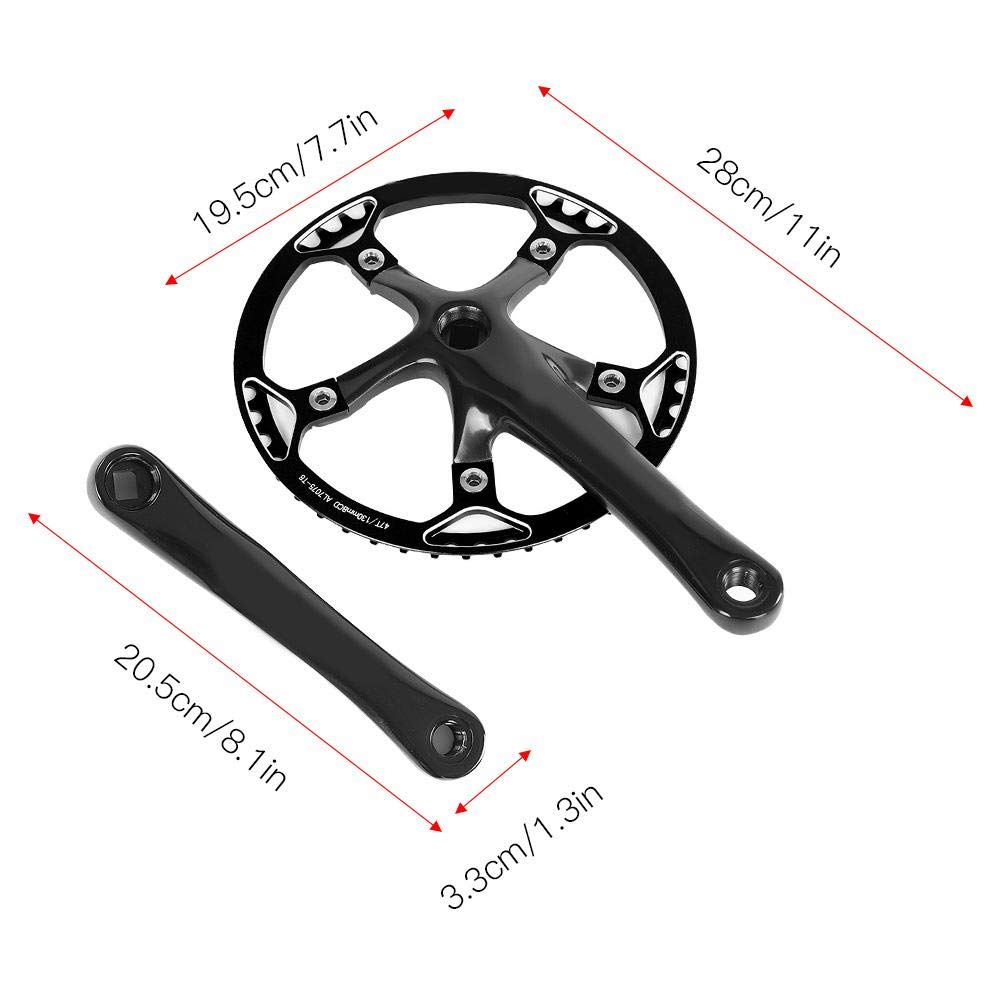 Tbest Set Guarnitura Singola velocità, Guarnitura Bici Guarnitura Bici 170Mm Forcella Bici Bicicletta Montagna MTB 45T / 47T