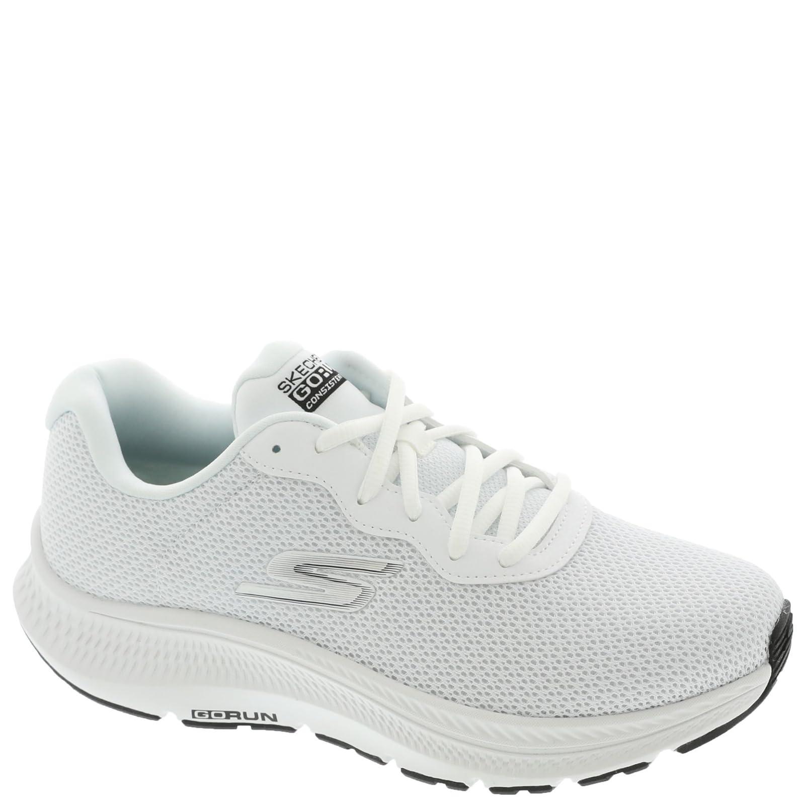 Skechers Women's GO Run CONSISTENT 2.0 Engaged, White Textile/Black Trim, 2.5 UK