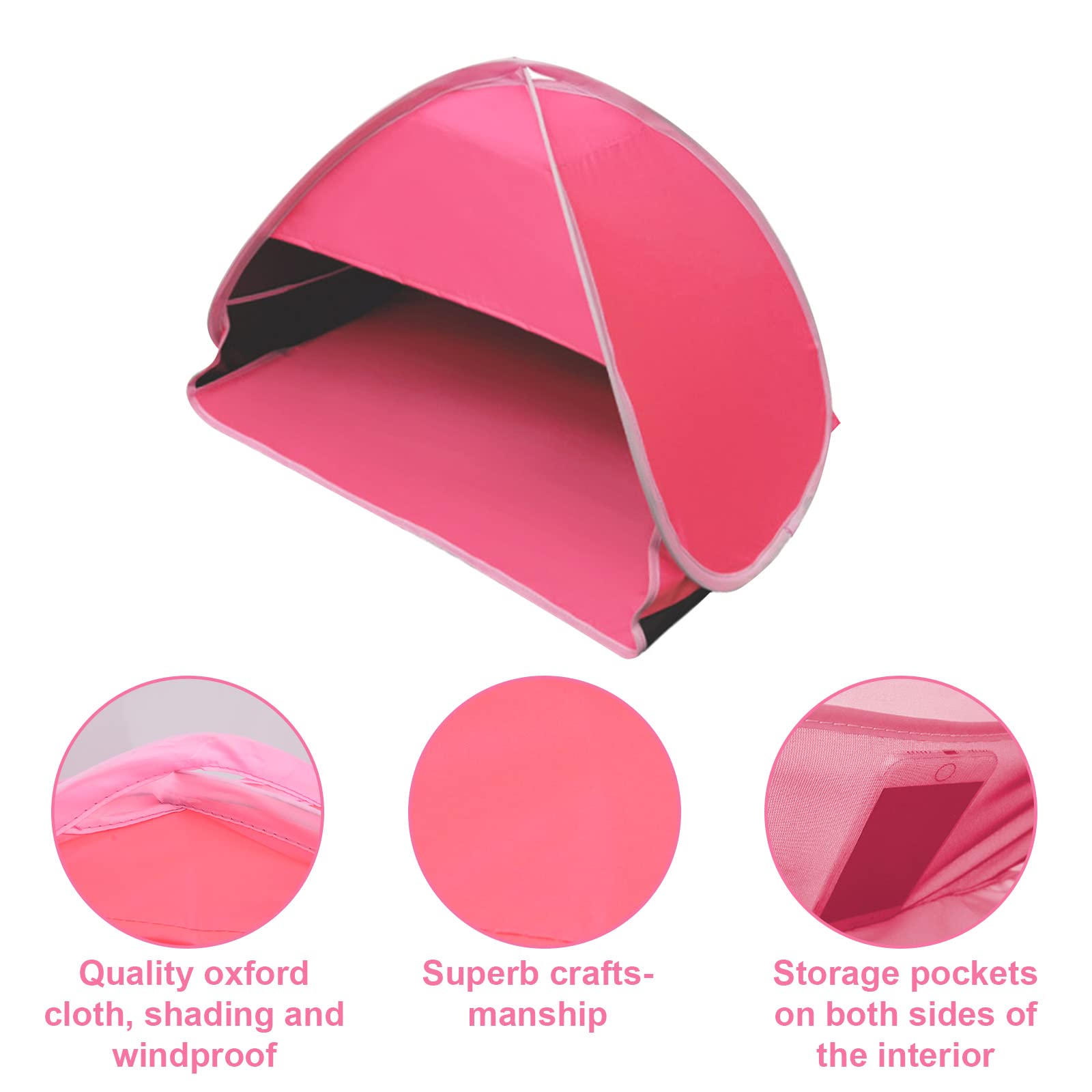 Mini tenda per la testa, 1 confezione pieghevole pop-up, tenda da spiaggia parasole per animali domestici anti-UV spiaggia riparo da sole per campeggio all'aperto, picnic, spiaggia, vinile, M