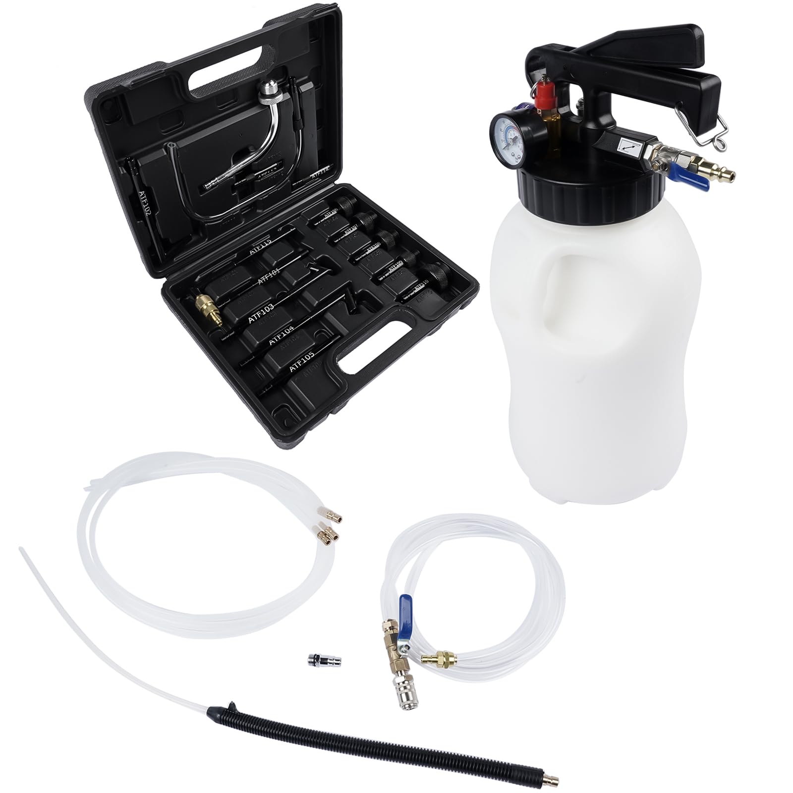6L Outil de Remplissage d'huile de Boîte de Vitesses avec 15 adaptateurs Kit, Remplissage d'huile de Transmission pour Voiture Véhicule