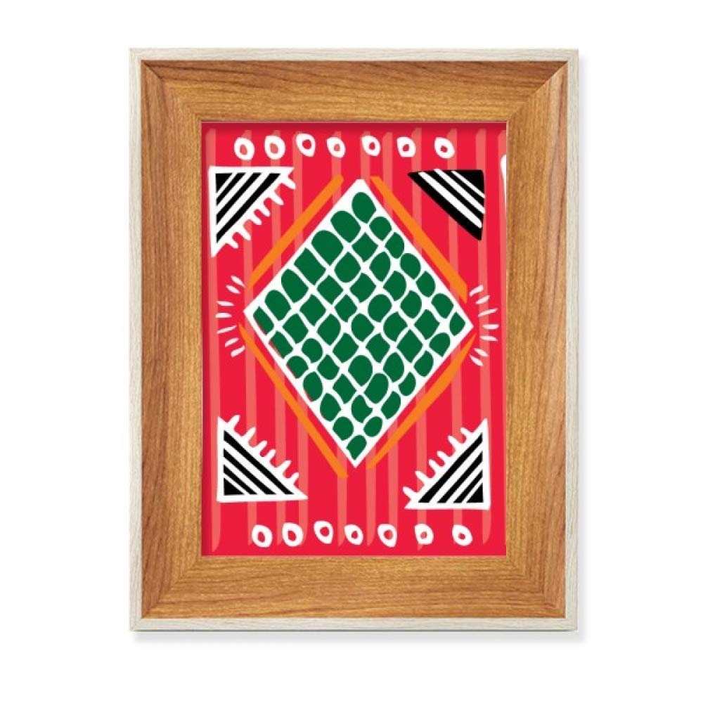 Peinture Mexique totems avec cadre photo bois bureau rouge vert