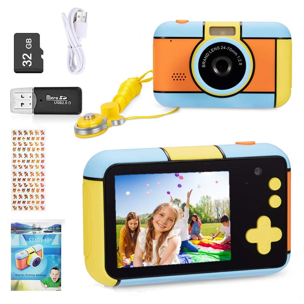 ToyZoom Macchina Fotografica per Bambini 24MP Fotocamera Digitale 1080P FHD Videocamera Giochi Regalo per Bambini Ragazzi Maschio Femmina 3 4 5 6 7 8 9 10 Years con Selfies, Flash,32GB SD, 2.4 Pollici Multicolore