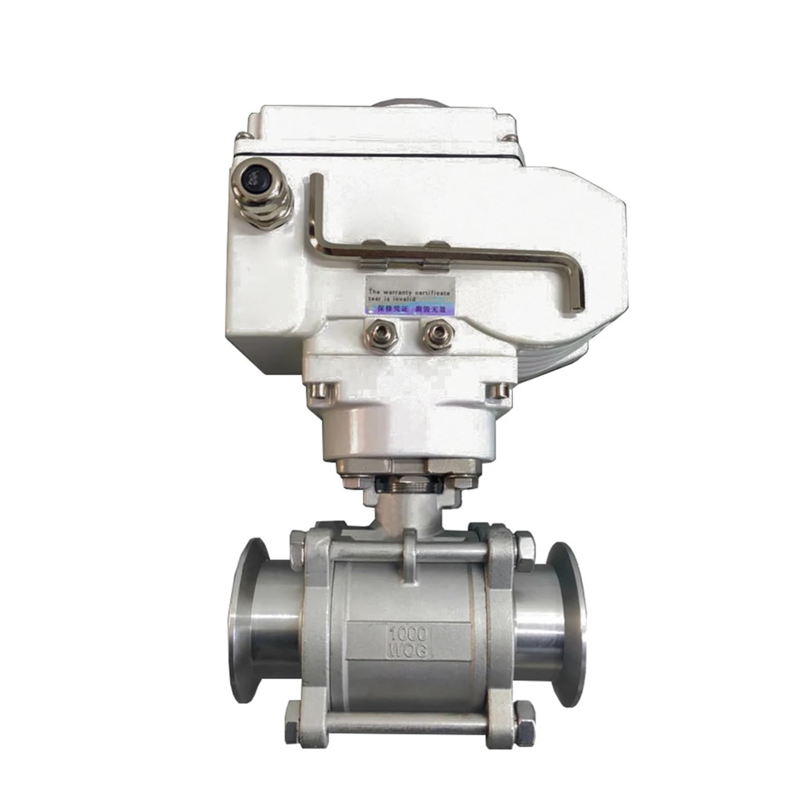 JNURGWLYH DN80 Stainless Steel High Platform Motorized Ball Valve 220VAC Tri-Clamp Ferrule Type Electric Ball Valves(220VAC)