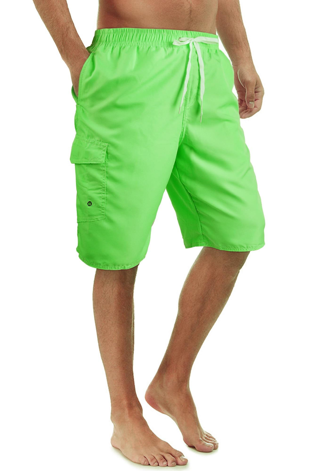 Mens Swimming Trunks Swim Trunks Quick Dry Swim Shorts with Mesh Lining Funny Swimwear Bathing Suits, Green, M