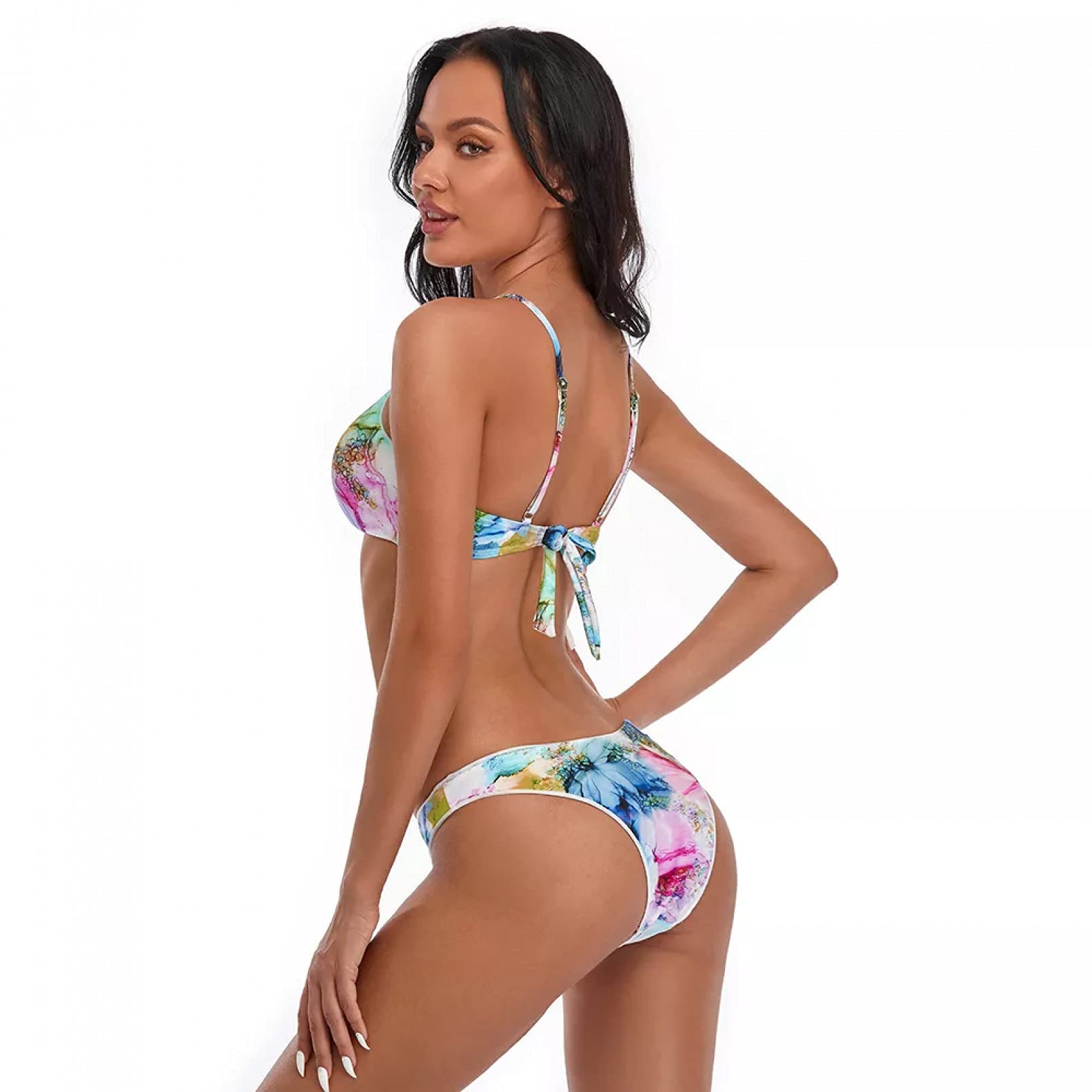 BAJIE Bikini strój bikini jednolity kolor strój kąpielowy damski strój kąpielowy push up bikini strój letni plażowy strój kąpielowy 03168 M