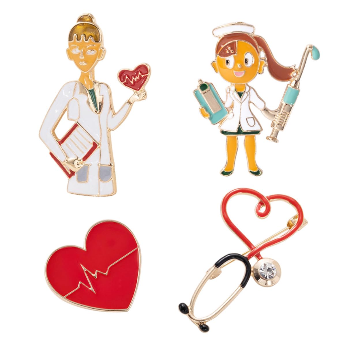 3 Sätze trachtenbrosche for women Anzug Brosche Anstecknadel Herzkragenbroschen kreative Brosche Party-Brosche Kleidung Stift Schmuck Krankenschwester Abzeichen