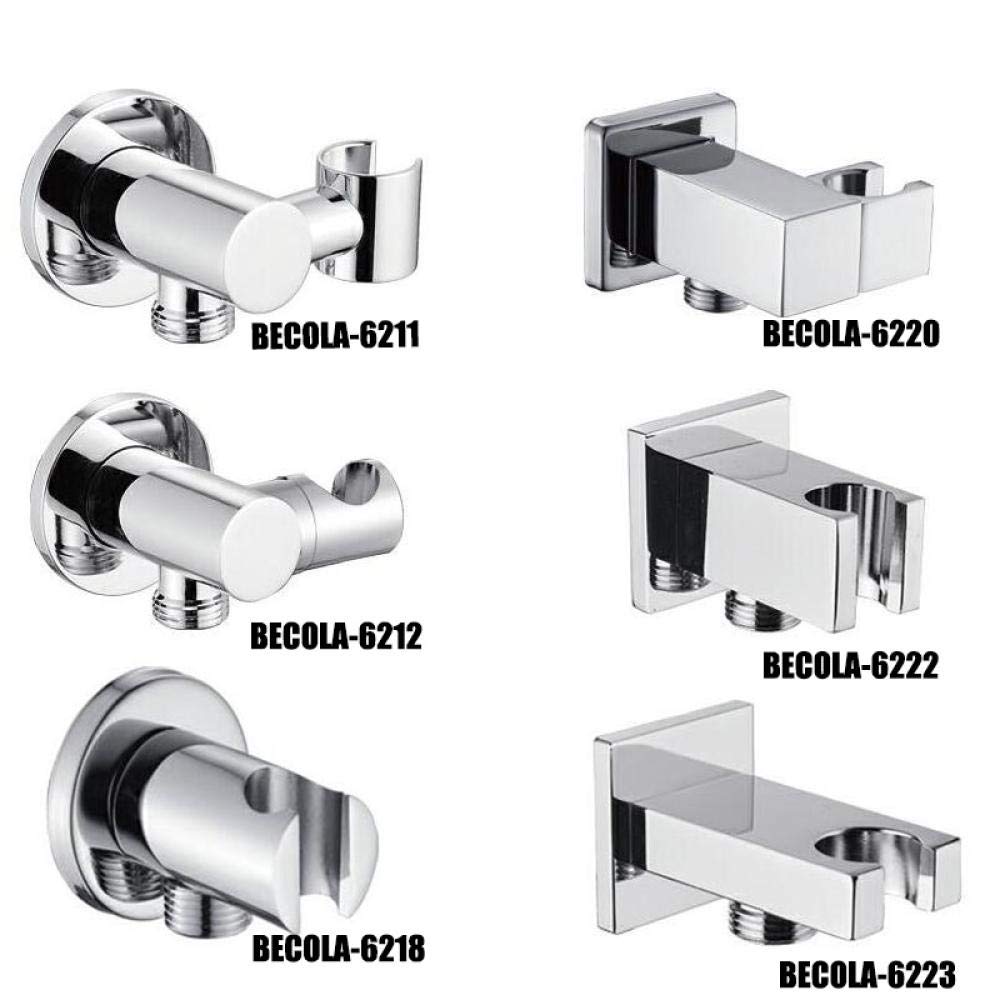 Duschkopfhalterung Messing Wandmontierter Handbrausehalter Brausehalterung & Schlauchverbinder Wandwinkeleinheit Auslauf Wassereinlass Eckventil-6218 Duschkopfhalter (Color : 6218) (6211) (6223)