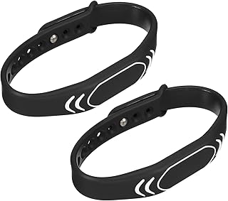 MECCANIXITY ID Card Key Wristband RFID Proximity 125KHz TK4100 Read Only Contactless Token Tag Bracelet for Door Entry Access Control Black 2 Pack