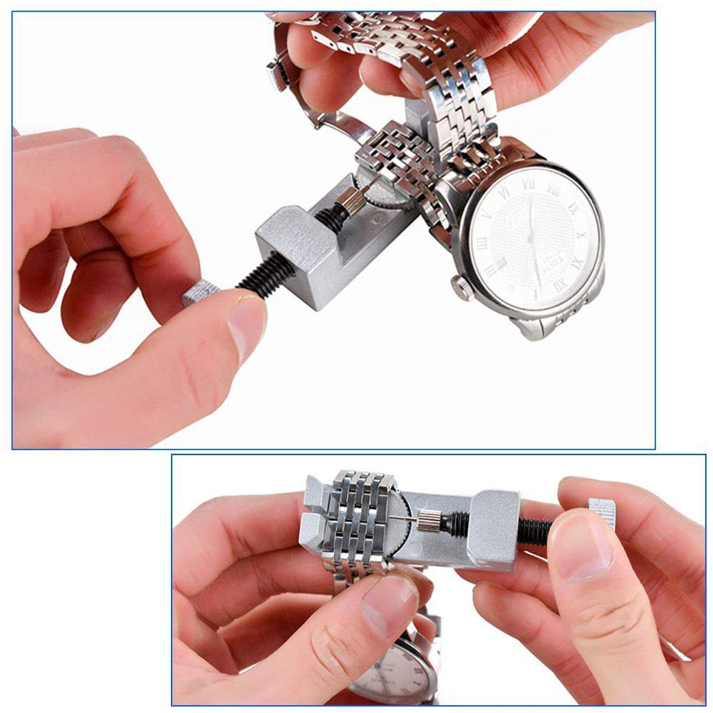 141Pcs Kit Riparazione Orologi Professionale, Kit Attrezzi Orologiaio per Fai da te Orologi, Attrezzi di Apertura Orologi Sostituisci Batteria e Riparazione Cinturino