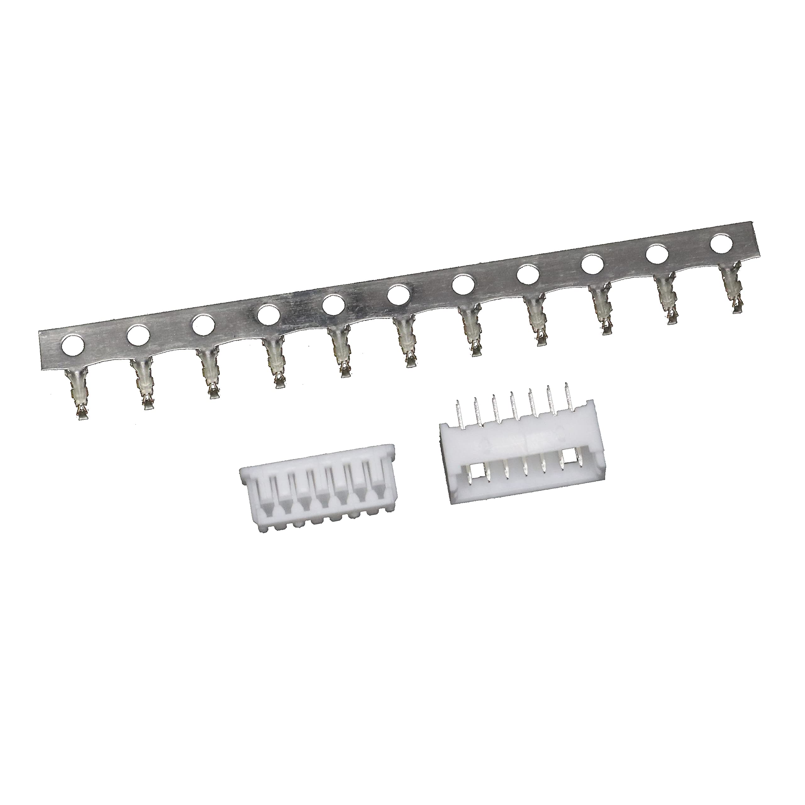 1.25 1.25mm 7-pin Board-to-Wire Crimp Connector Plug + PCB Socket + Crimps, Pack of 50 Compatible With Molex PicoBlade/Molex 51021