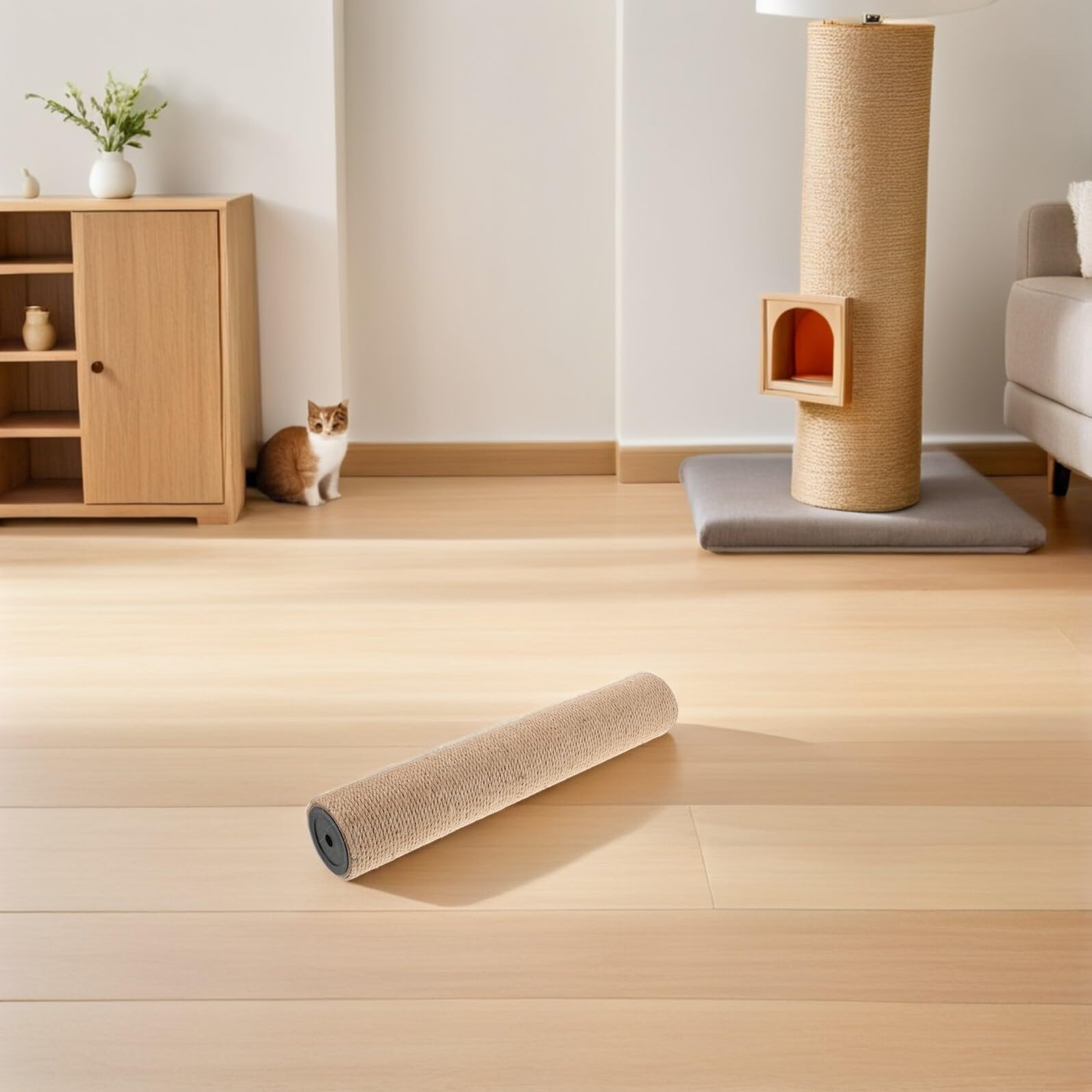 Poste de Repuesto con Cuerda de Sisal Natural 4 Piezas y Estructura Resistente para Reparación de Árbol de Gato en Interiores para Rascador de Gatos Extra Alto