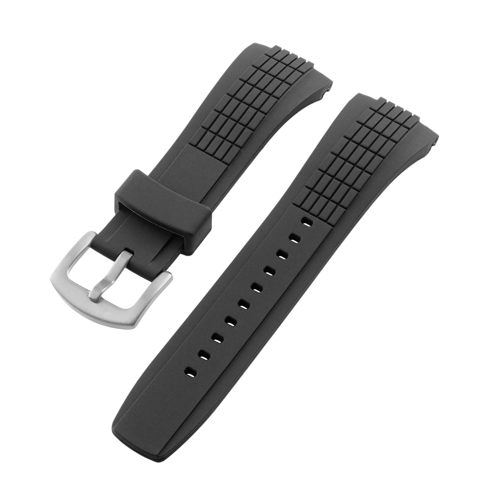 Correa de repuesto compatible con Seiko Watch de 26 mm, goma de silicona suave para Velatura Series SRH006 SPC007, color negro