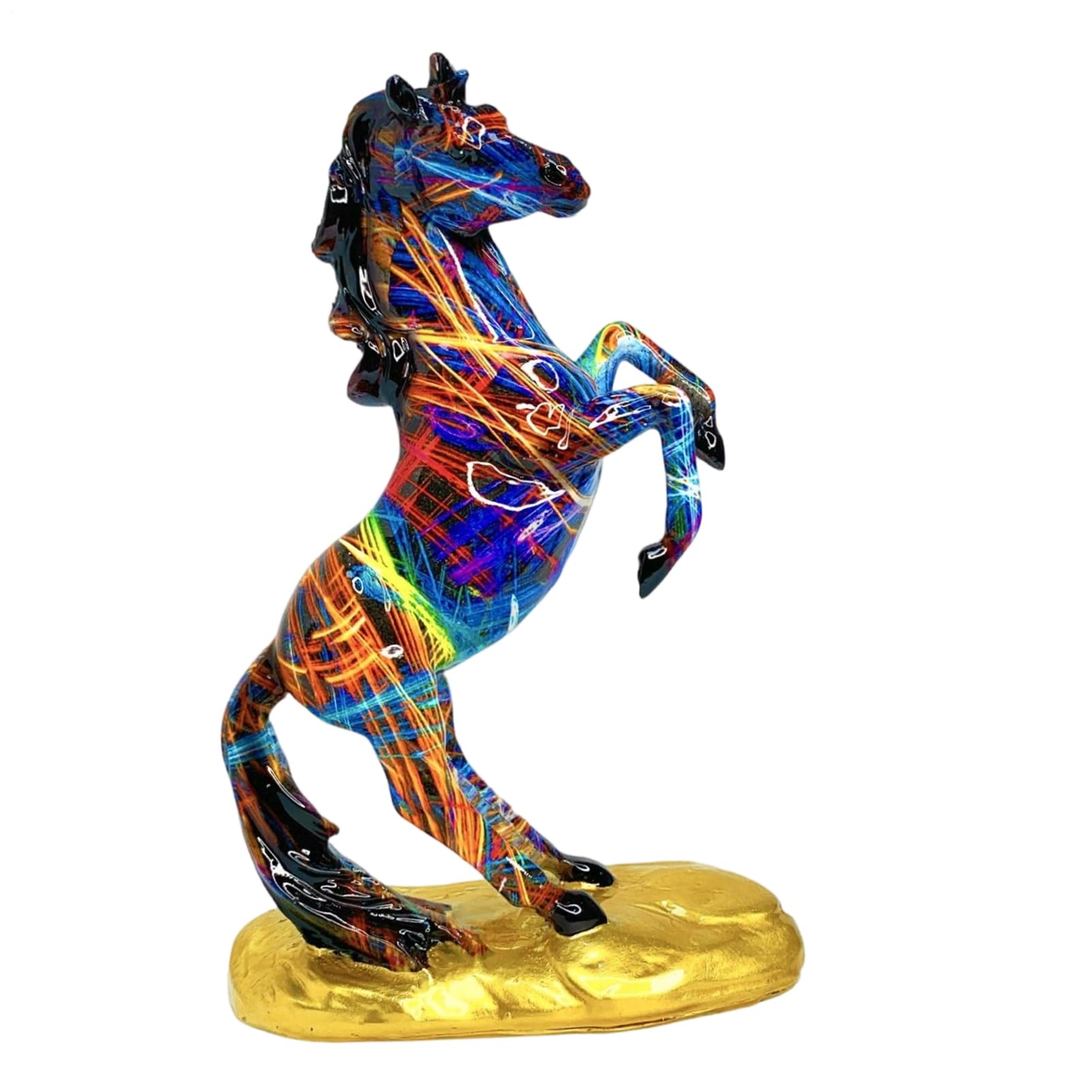 Figurines de cheval en résine abstraite et colorée pour la décoration de maison