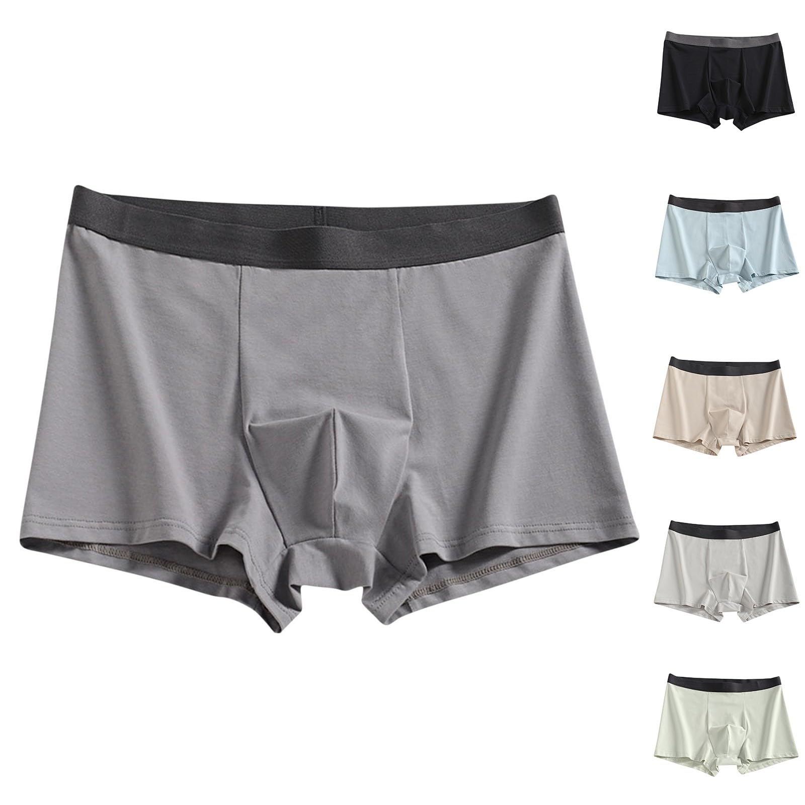 Mens Breathable Boxer Briefs Moisture Wicking Underwear Close-fitting with the Body Curve Elastic Waistband Panty
