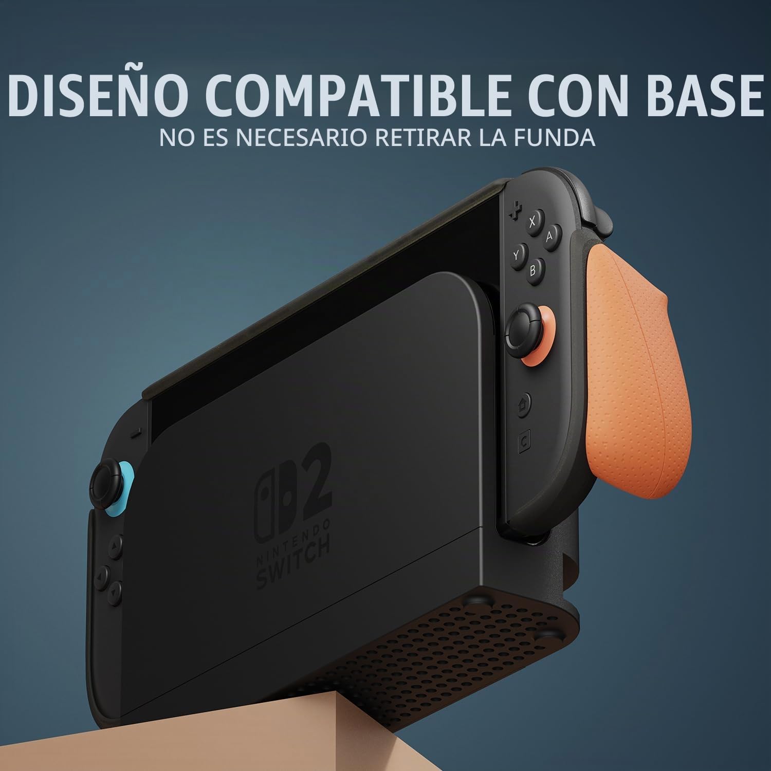 Savage Raven by Skull & Co. GripCase for Nintendo Switch 2: Dockable Soft Protective Case Cover with Replaceable Grips [to fit All Hands Sizes], Black