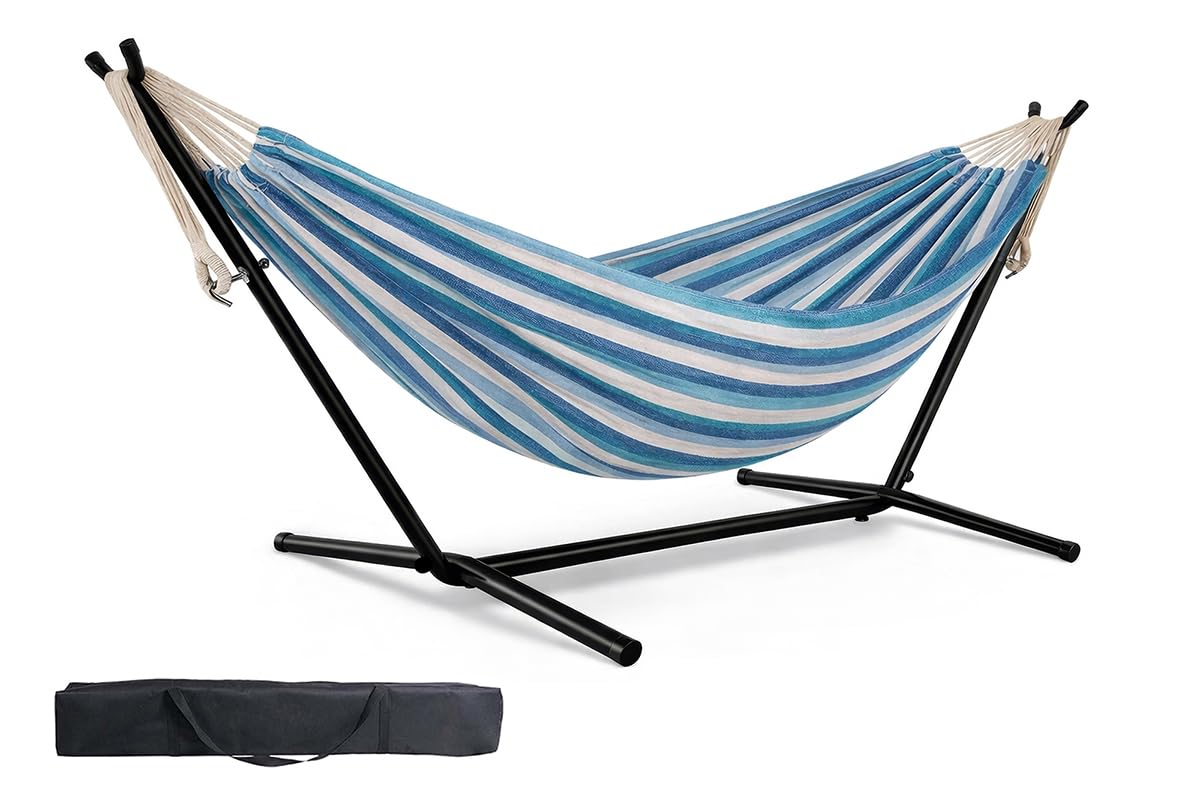SAMIRA Amaca con supporto da giardino mod. Panama (Blu)