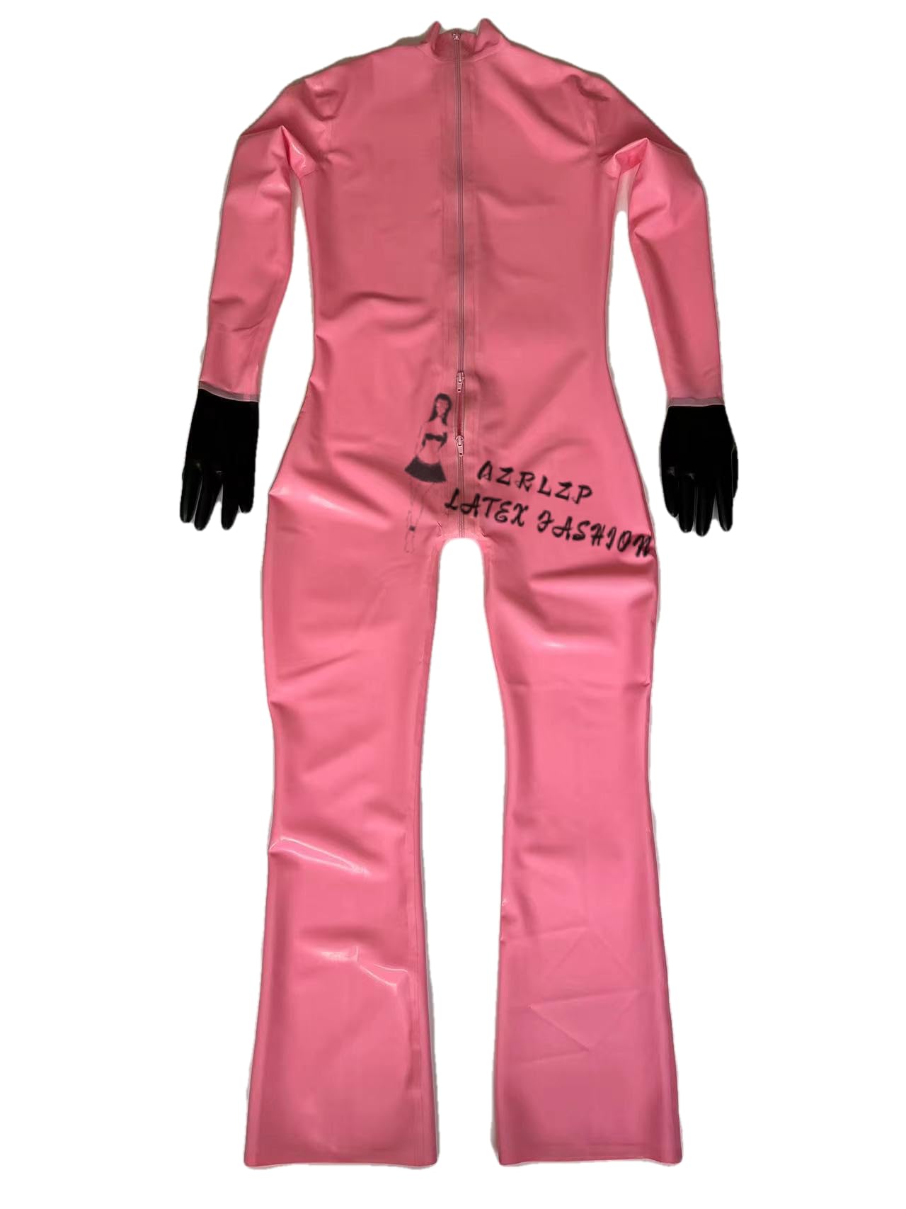 Combinaison Catsuit en Latex rose Sexy, vêtements moulants en caoutchouc pour combinaison fétichiste pour femmes