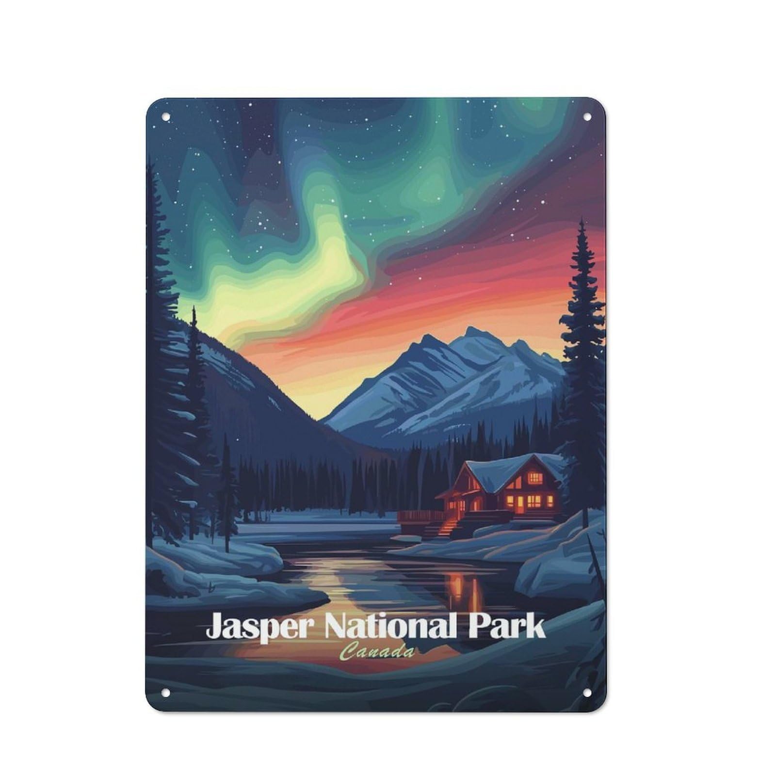 Junmoney Style-1 Jasper National Park Shop Front Style Metal Wall Decor 40X30cm, Bistro Metal Sign For Takeaway, Bar, Kitchen Or Counter Area