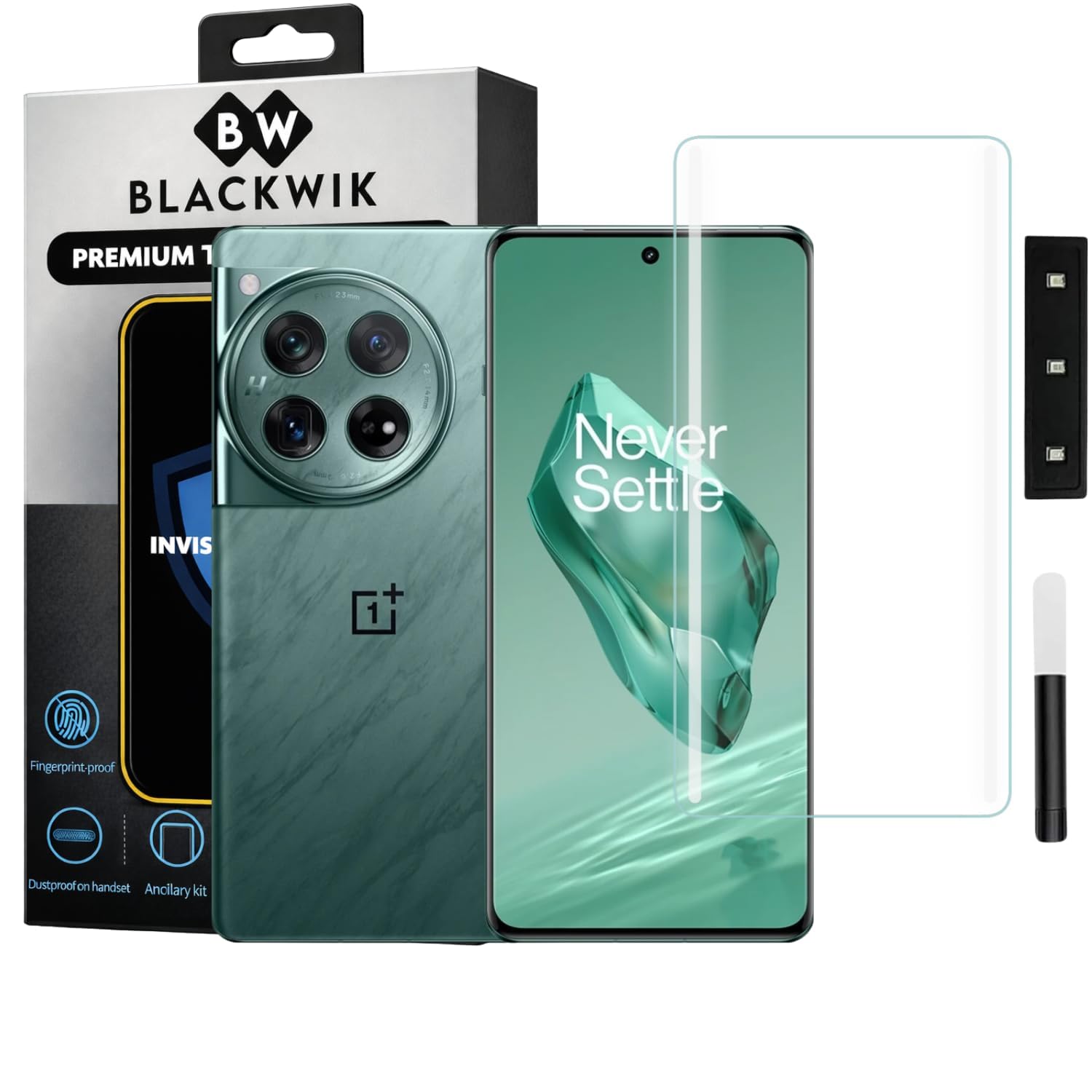 Blackwik Advanced Curved UV Tempered Glass For Oneplus 12 Cellphone (Transparent, Pack Of 1) Advanced Border Less Full Screen Coverage UV Screen Protector Guard With Installation Kit-image-41