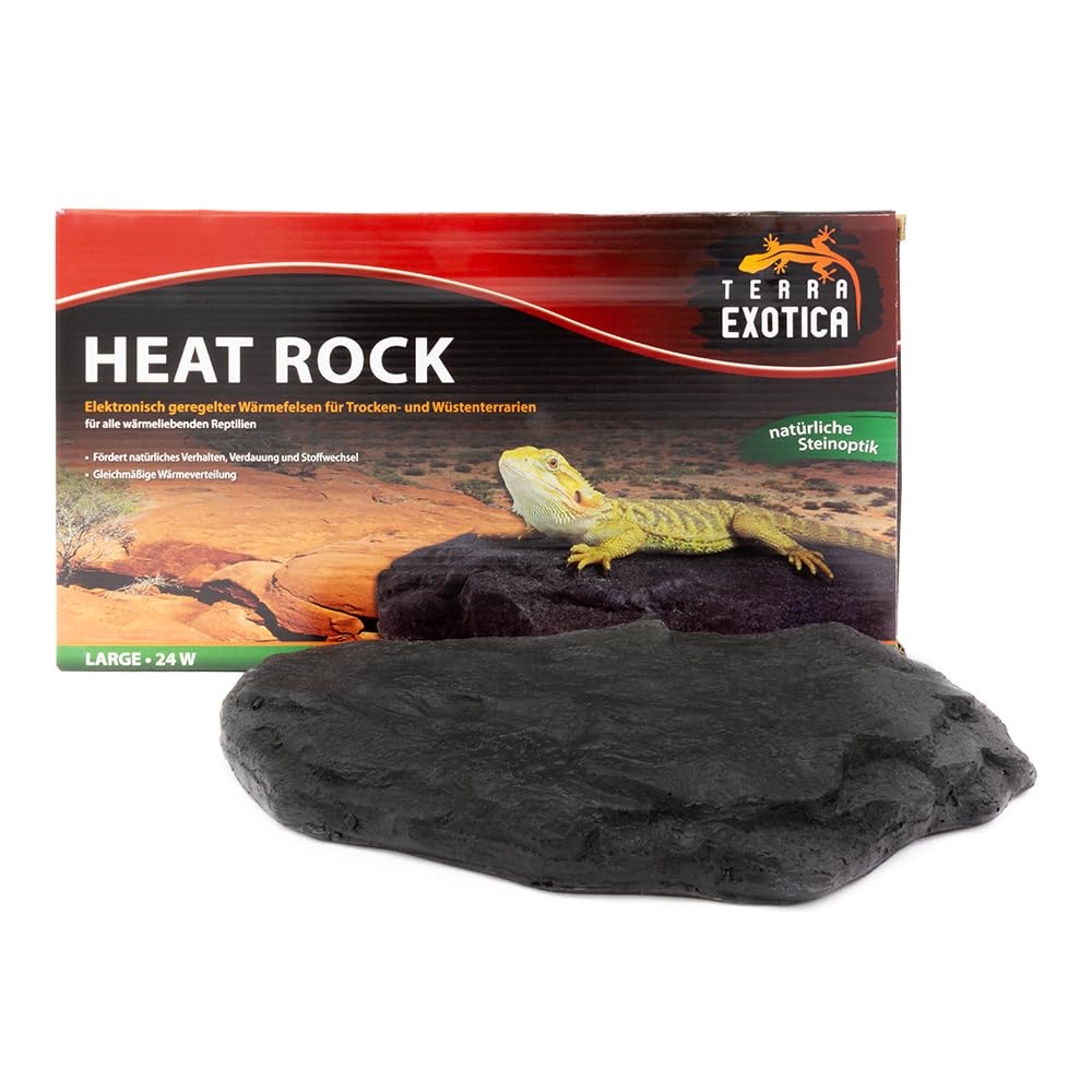 Terra Exotica Heat Rock Large - 24 Watt ca. 28x17 cm - Auswahl zwischen klein, mittel & groß - Heizstein als Heizung für Reptilien - dekorative Wärmeplatte für Ihr Terrarium - Terrarien Bodenheizung