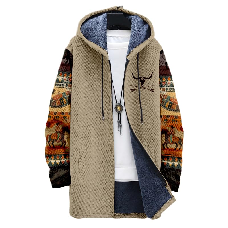 DMOYALA Mens Full Zip Fleece Lined Hooded Cardigan...