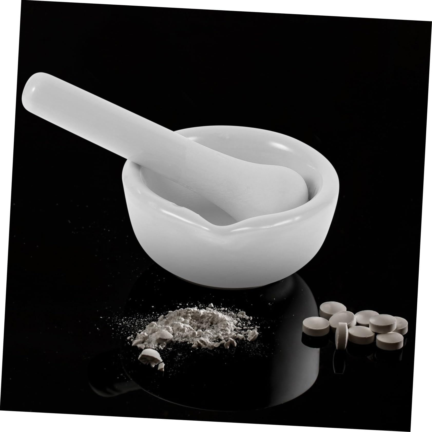 FRCOLOR 2 Laboratory Porcelain Medicine Grinding Bowl Garlic Grind Bowl Medicine Pounding Masher Supplies Garlic Crusher Medicine Masher Bowl for Medicine Crush Pot Ceramics