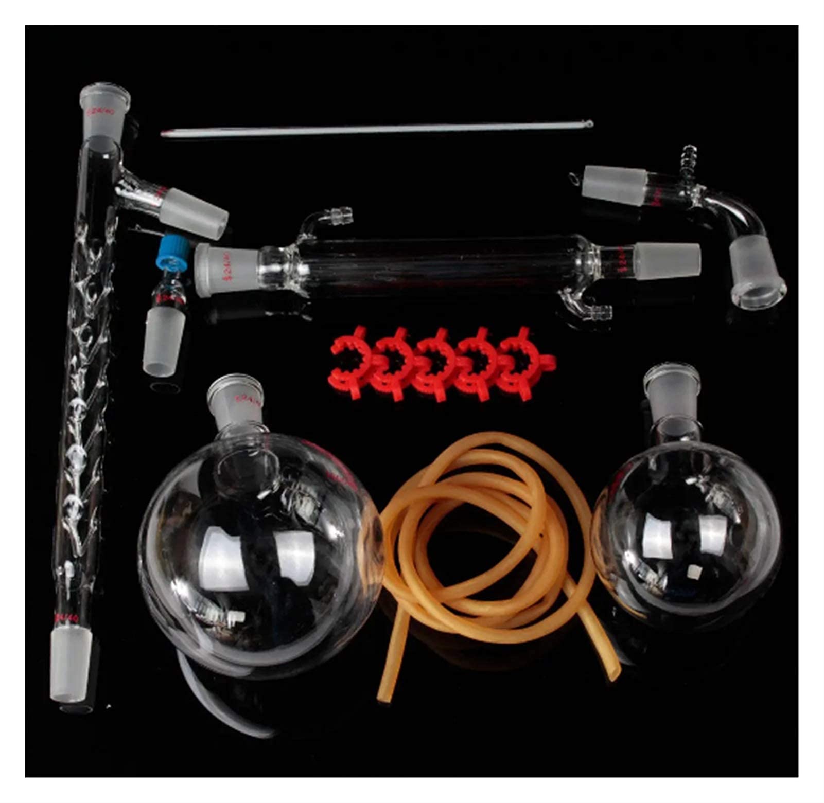 Science lab 1000mL 24/40 Distillation Glass Apparatus Vacuum Distill Kit Vigreux Column Laboratory Glassware Kit