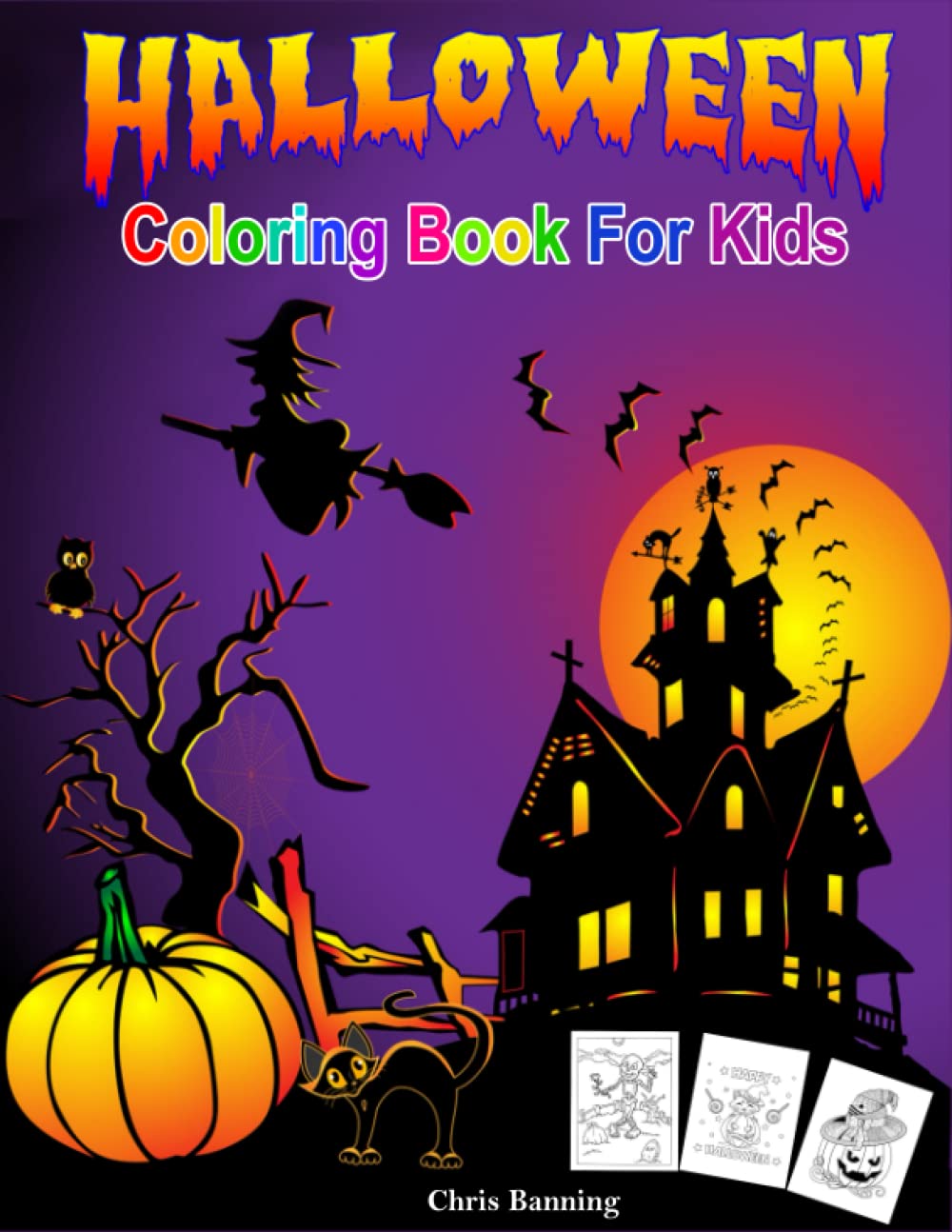 Halloween Coloring Book For Kids: 50 Spooky and Fun Drawings
