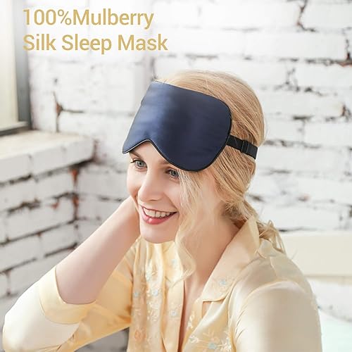 Miniatura 7 de ZIMASILK Funda de almohada de seda de 0.748 in y antifaz para dormir para cabello y piel, 100% seda de morera pura (Queen 20 x 30 pulgadas, azul