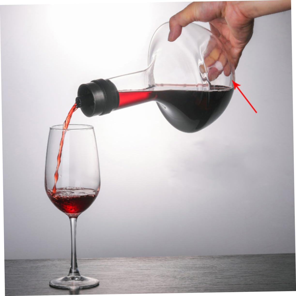 TOYANDONA Decantador de Vino Rápido de Vidrio Transparente Decantador Hogar de Vino Portátil de Vidrio Doméstico para Servir Tinto