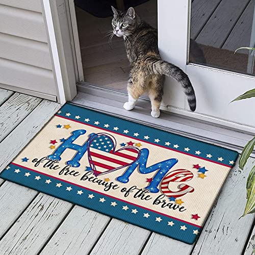 NA Door Mat Indoor Front Home Of The Free Because Of The Brave th Of July Doormat, Patriotic Doormat, Freedom Doormat Welcome Mat Home Decor Funny Doormat Gift Idea Home Room Decor Decoration Gifts
