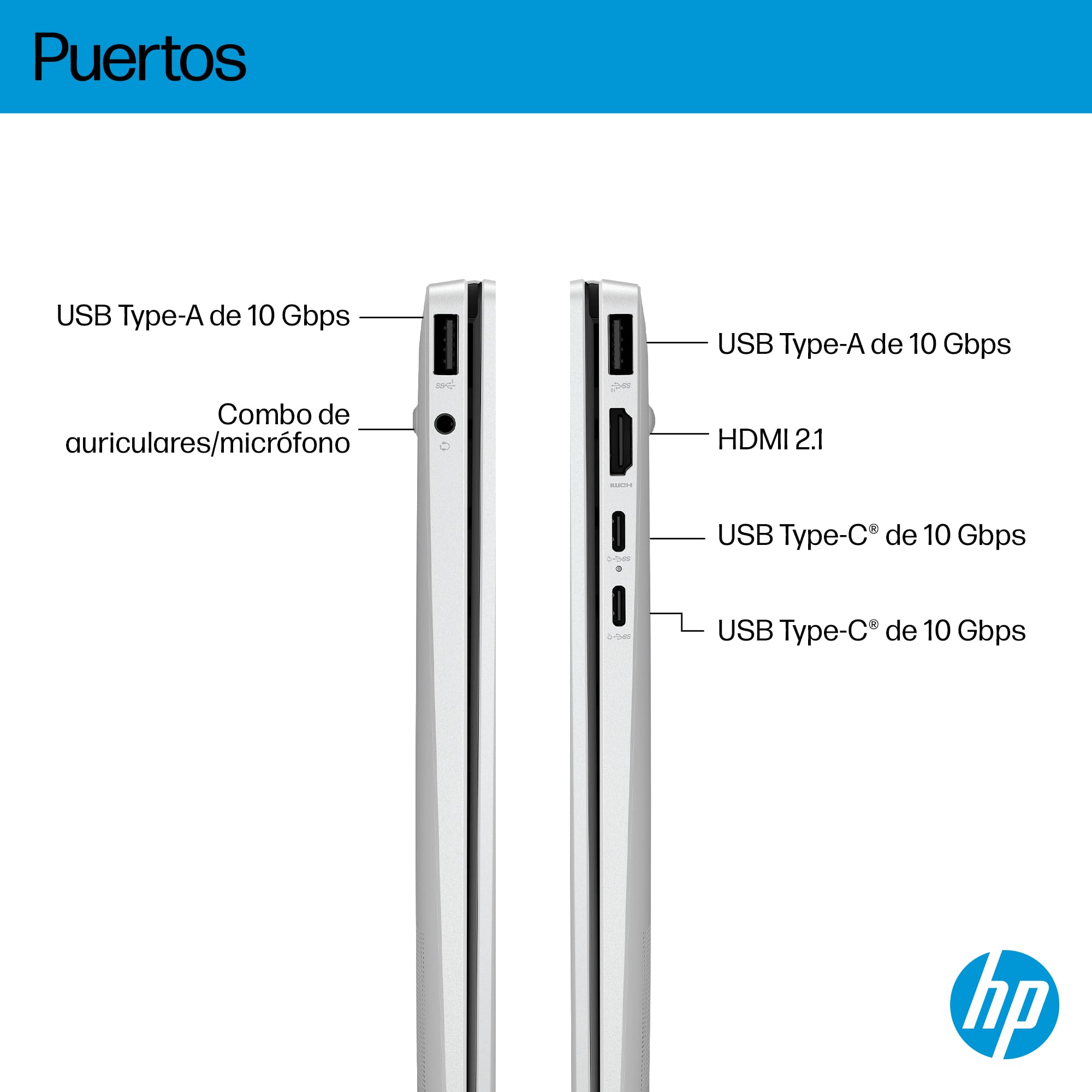 HP OmniBook 7 Aero Ordenador Portátil 13.3" 2K Ryzen AI 7 350, 32GB, 1TB | Ultraligero <1 kg, IA 50 TOPS, AMD Radeon 860M, batería de larga duración, WiFi 6, Windows 11, Teclado Qwerty Español, Gris