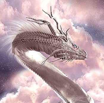 Amazon.co.jp: 龍の絵 「月下の白龍1」 A3 竜の絵 : ホーム