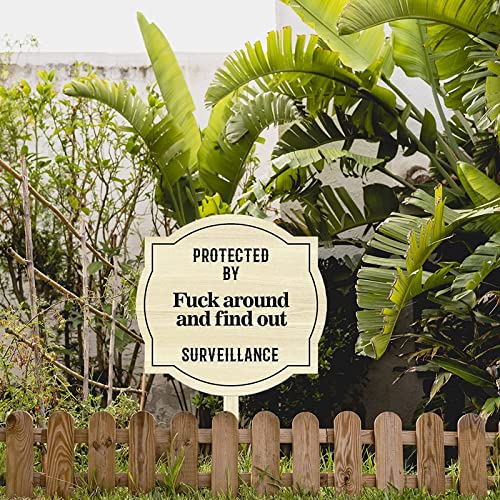 HNYMLG Yard Sign-Foda-se e descubra a segurança doméstica Yard Sign Descubra o sinal de vigilância (