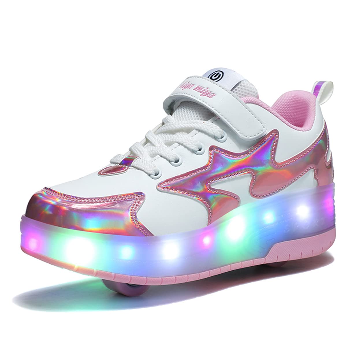 Zapatos con Ruedas Zapatillas con Dos Ruedas para niños y niña Led Luces Zapatillas con Ruedas Se Puede Bambas con Ruedas Carga con USB Automática Calzado de Skateboarding