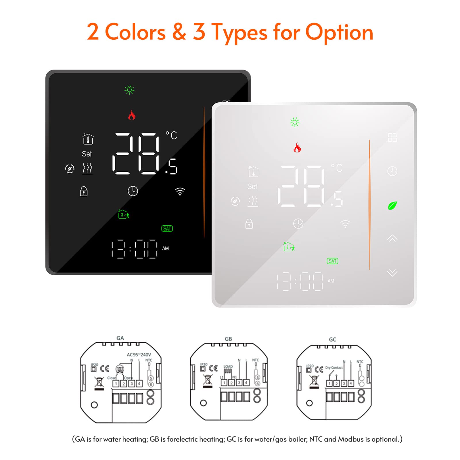 WiFi Thermostat,Elektrische Fußbodenheizung Wöchentlich Programmierbar Temperaturregler mit App-Steuerung Kompatibel mit TUYA/Alexa/Google Home(weiß)