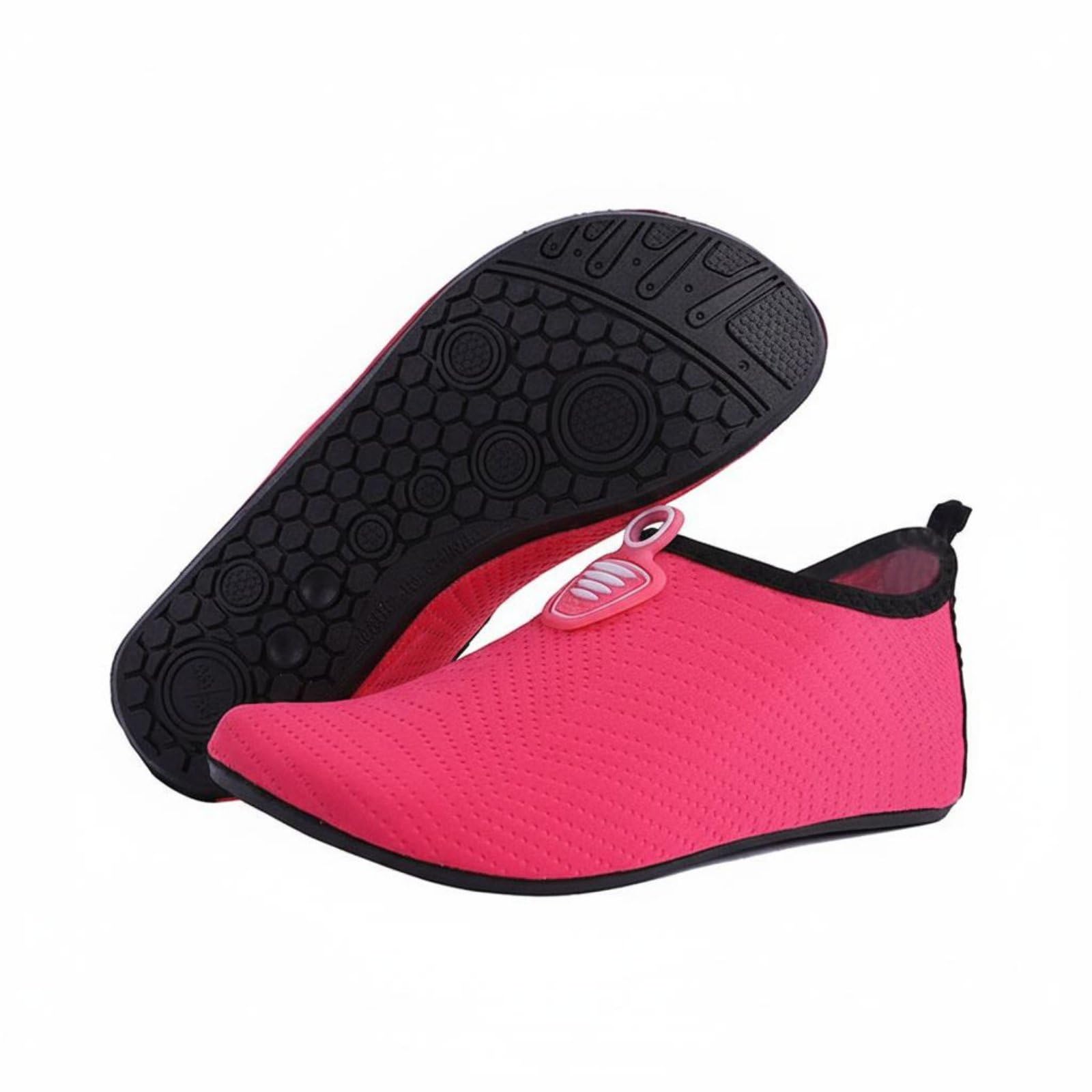 Breathable Quick-Dry Water Shoes Amphibious Non-Slip Aqua Socks Puncture Resistant Non-Slip Beach Shoes Packable for Men, Women, Swimming, Diving, Surfing, Kayaking, Rose Red, 3XL-image-46