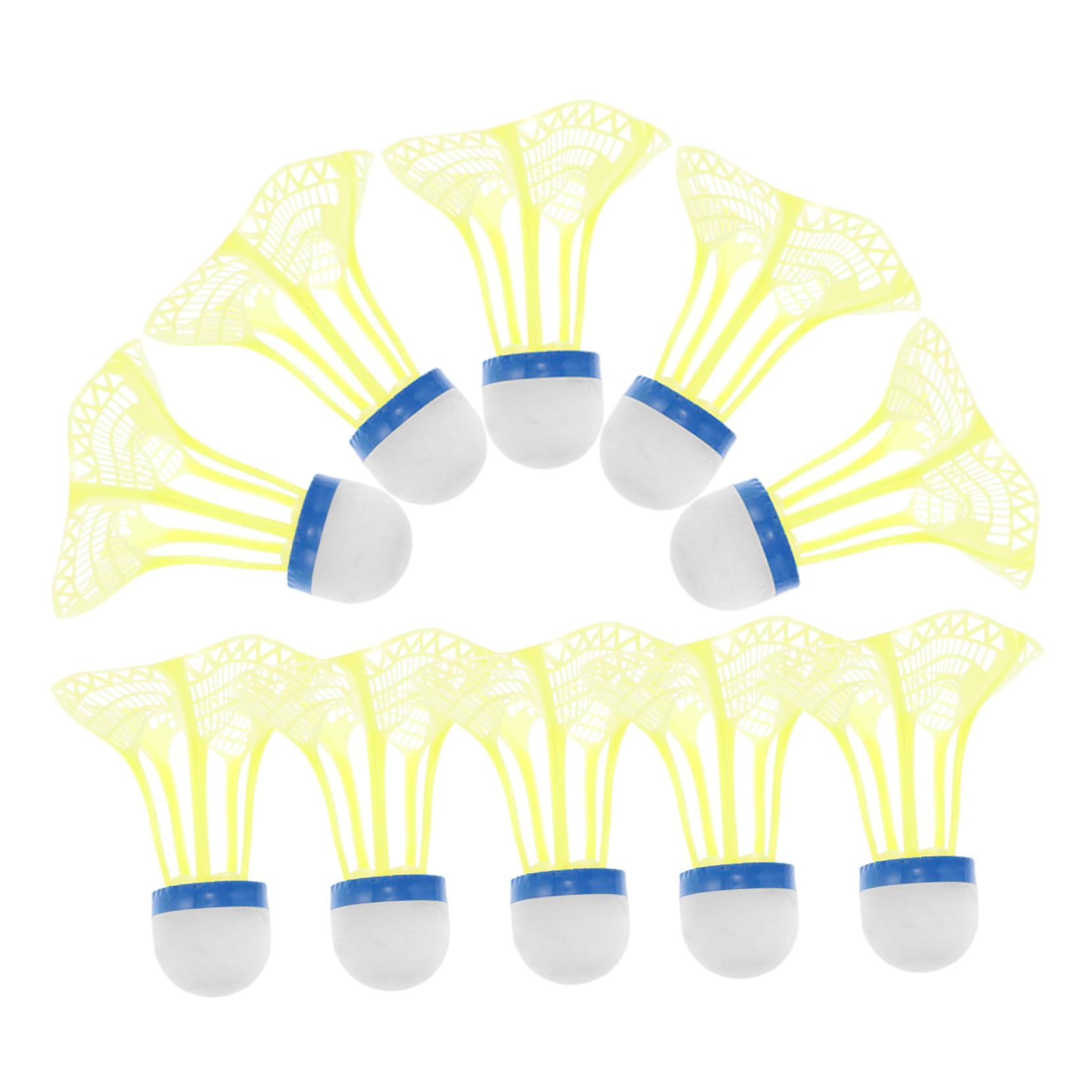 GOOHOCHY 10pcs Durable Plastic Badminton Shuttlecocks for Indoor and Outdoor Use High and Recreational Badminton Balls Versatile for All Playing Environments