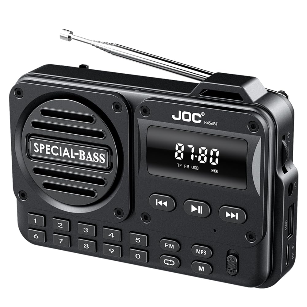 Radio FM Digital portátil, grabadora de Radio Digital Recargable BT 5.4, Altavoz de Radio para Viajes en casa, Regalos para Personas Mayores