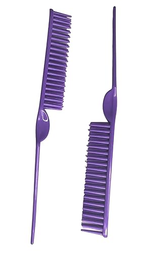 CocoBlack Naturals Peine de peinado de 3 filas para desenredar, definir y separar rizos (morado)