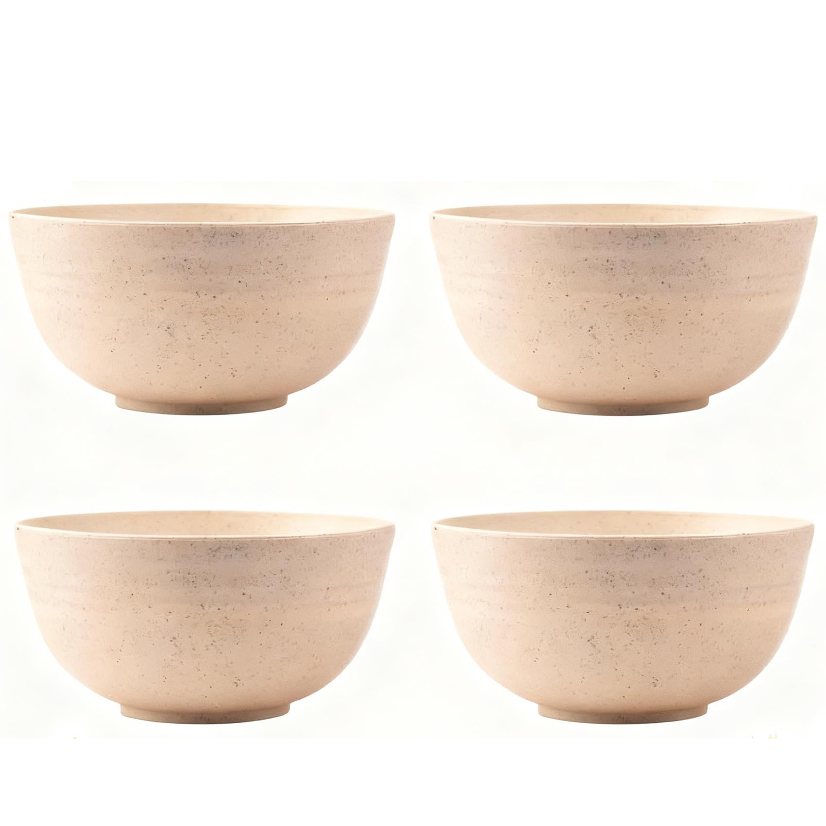 GZTFPQ Müslischalen Set 4-teilig, Unzerbrechliche BPA-freie Plastikschüsseln, Leichte Frühstücksschalen, Mikrowellen- & Spülmaschinenfeste Nudelschüsseln für Suppe, Salat, Reis, Pasta, Beige