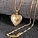 24k Gold Plated Muslim Allah Open Heart Pendant Necklace
