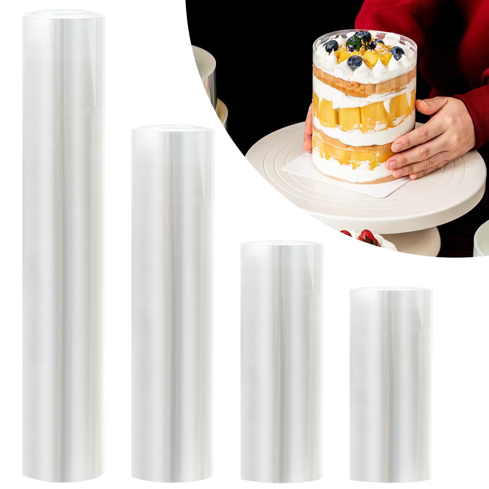 3 Rouleaux Bordure Gâteau En Acétate Réutilisable - Pour Décoration Mousse, Chocolat Et Pâtisserie Professionnelle