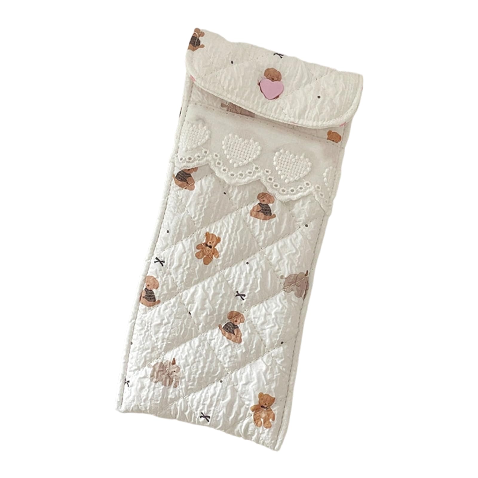 Jazuaiao Delicate Cotton Glasses Bag with Elegant Prints Her Sturdy and Practical Small Cosmetic Storage Bag