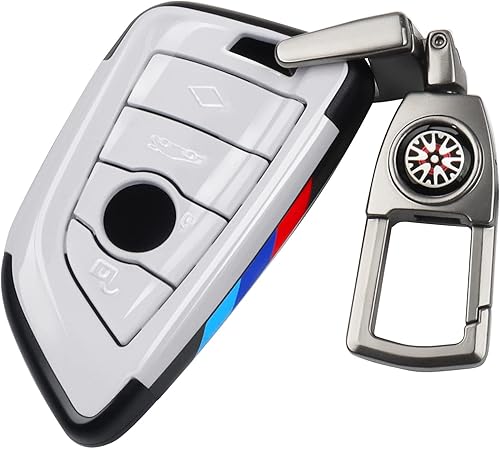 Funda para llavero compatible con BMW, llavero para accesorios X3 X5, fundas resistentes para llaves para 3, 5, 7, series X1, X2, X6, Pc-a-blanco