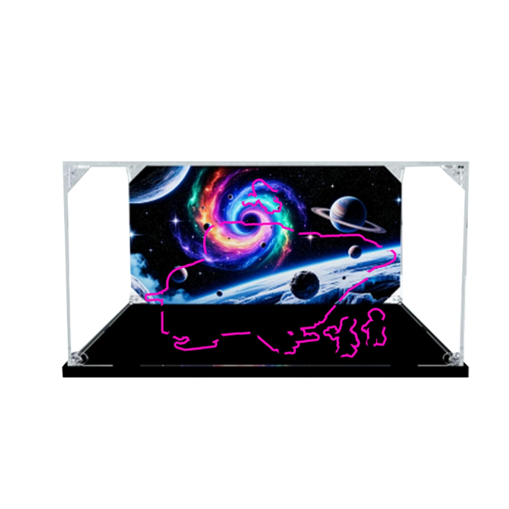 Acrylic Display Case for Le-go 75447 Spaceship Model, Dustproof Display Box (display box only) (background 3mm-A)