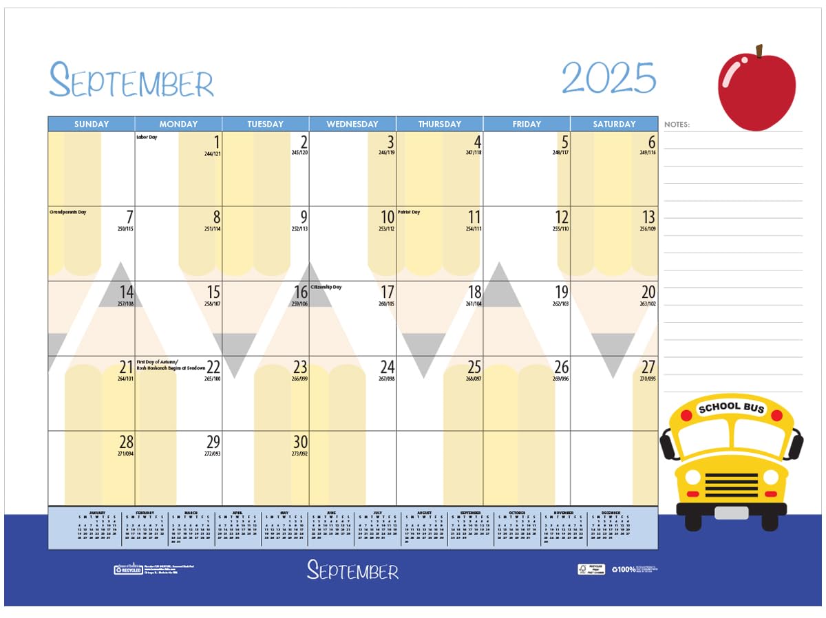 House of Doolittle 2025-2026 Monthly Seasonal Desk Pad Calendar, Academic, 22 x 17 Inches, July - June (HOD1395-26) - Image 4