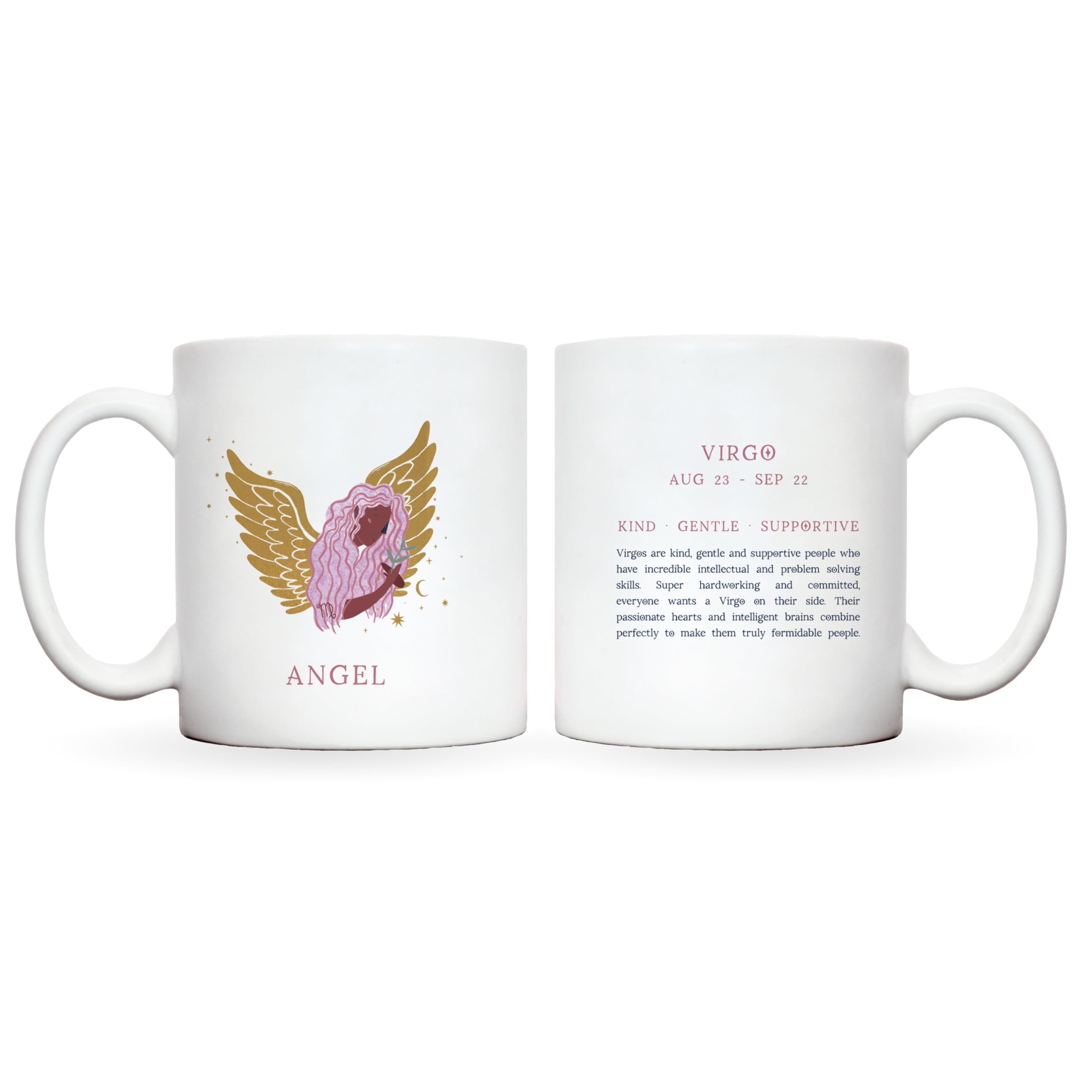 Personalised zodiac mug | zodiac gifts for women | zodiac coffee mug | zodiac signs mugs | 12 star sigs available with characteristics of star sign and illustrations (Virgo) โ image 1